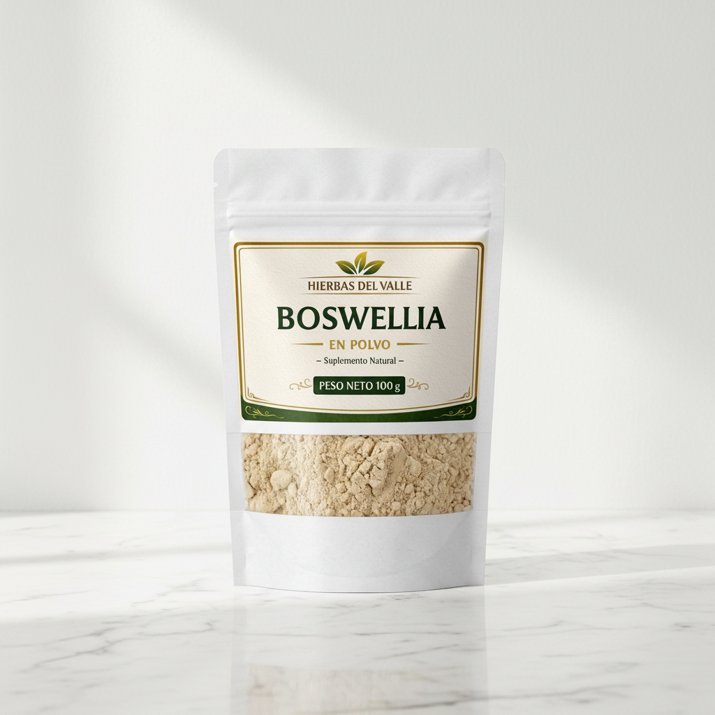 Boswellia Orgánica en Polvo 100g - Bolsa con etiqueta - Hierbas del Valle