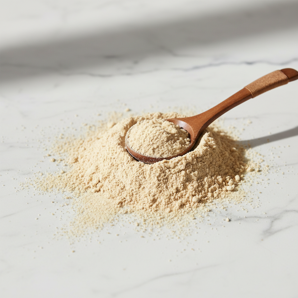 Ginseng Panax en Polvo - Polvo fino con cuchara de madera